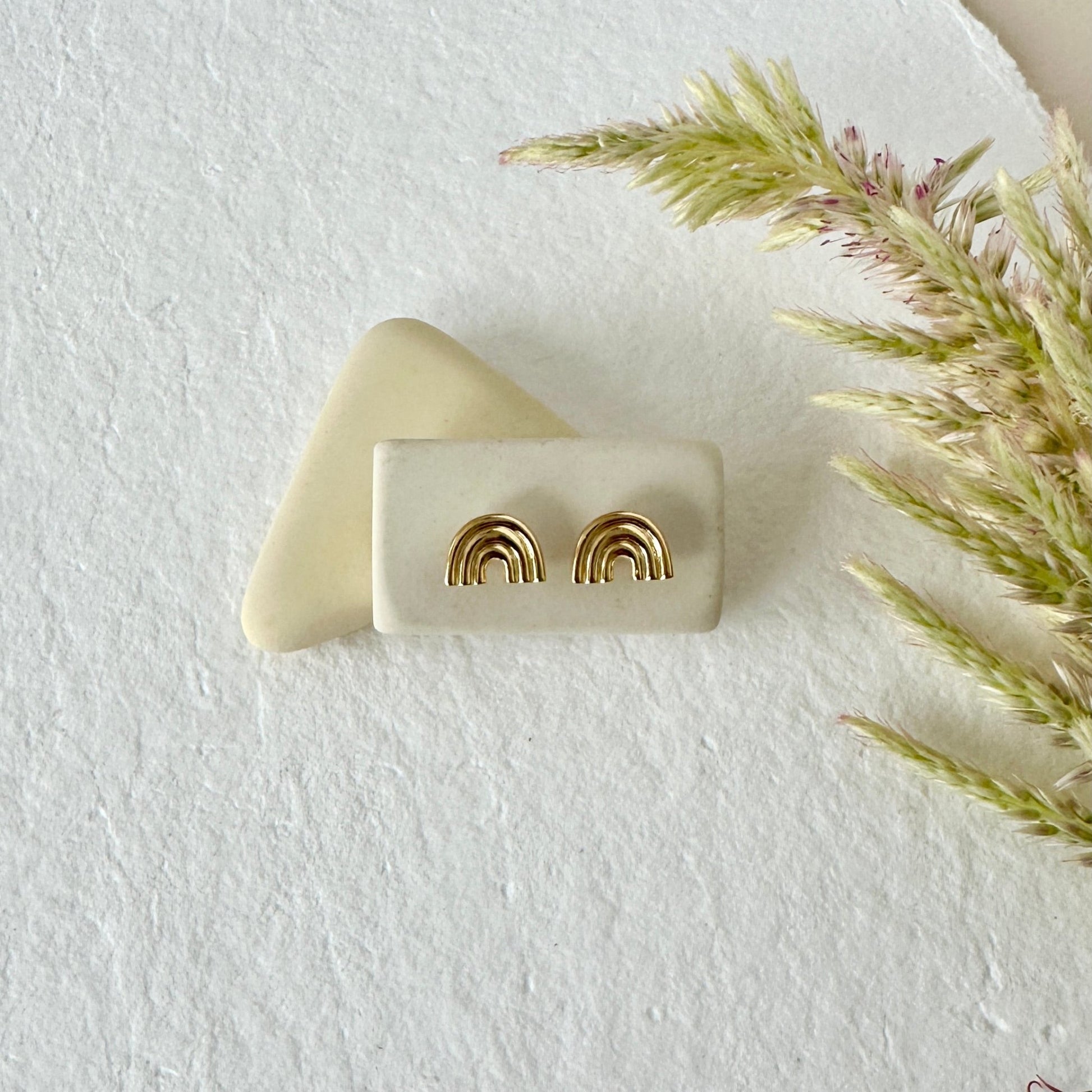 GOLD ARCO STUDS - Sarah Cecelia Jewelry & Metal Goods