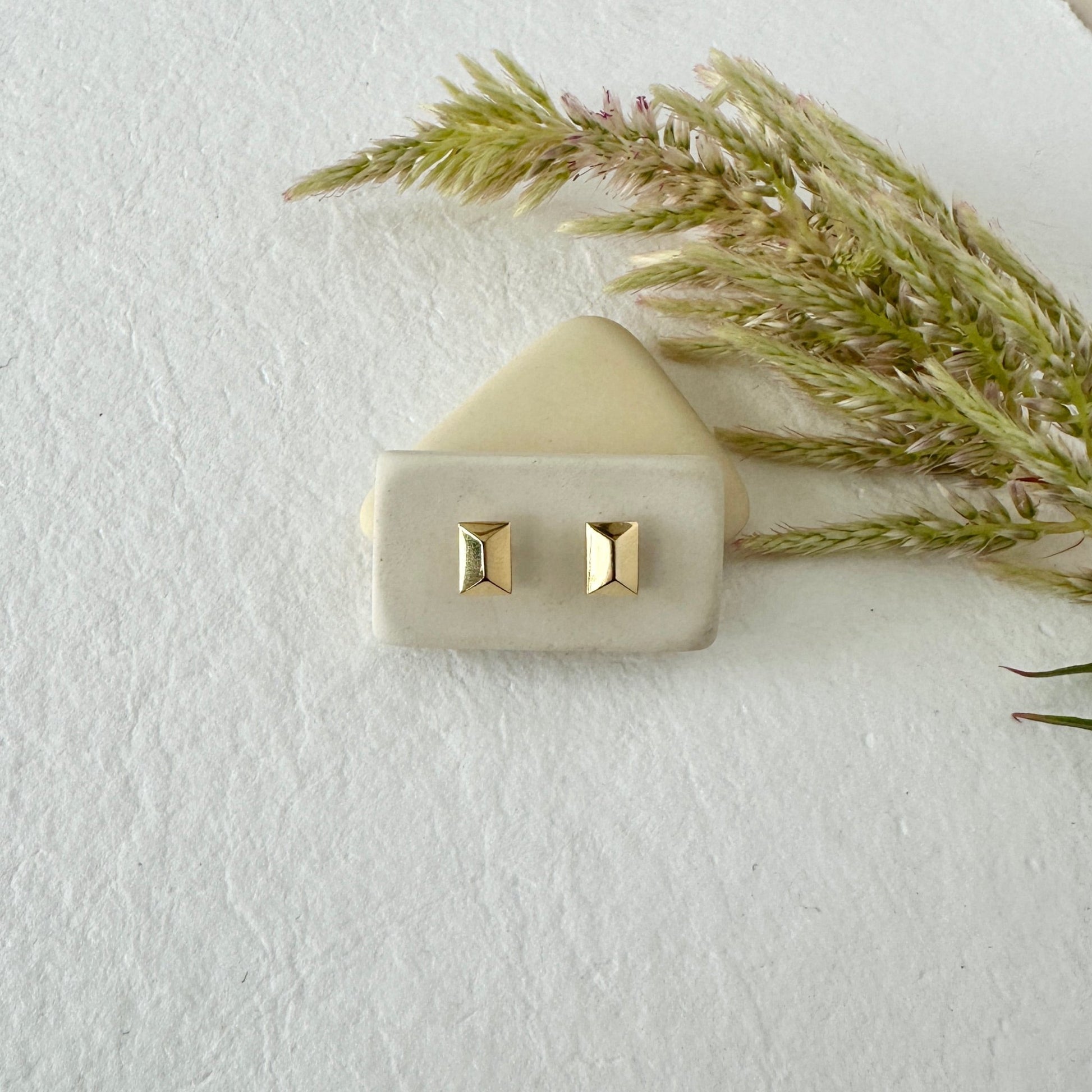 GOLD CANAL STUDS - Sarah Cecelia Jewelry & Metal Goods