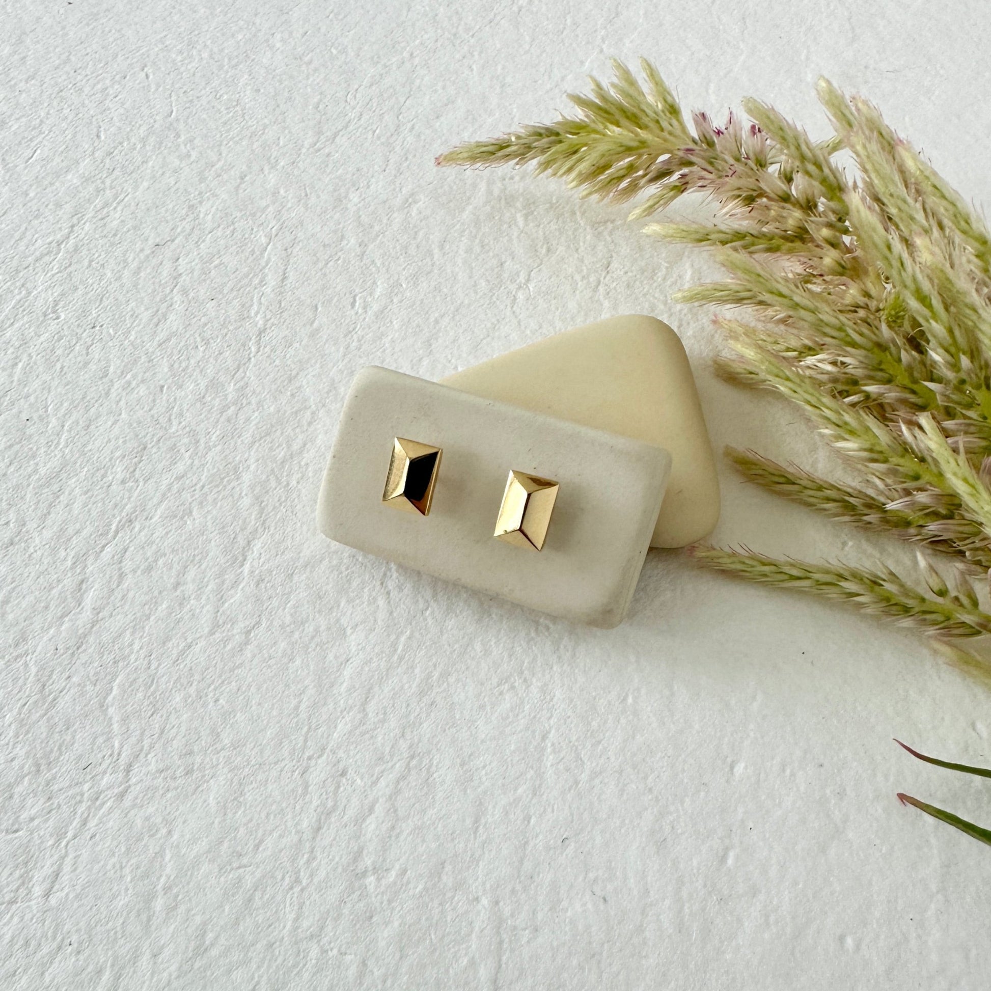 GOLD CANAL STUDS - Sarah Cecelia Jewelry & Metal Goods