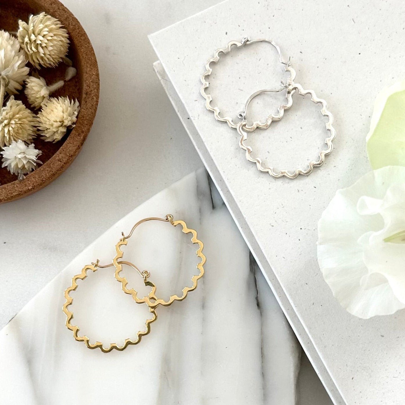 GOLD SCALA HOOPS - Sarah Cecelia Jewelry & Metal Goods