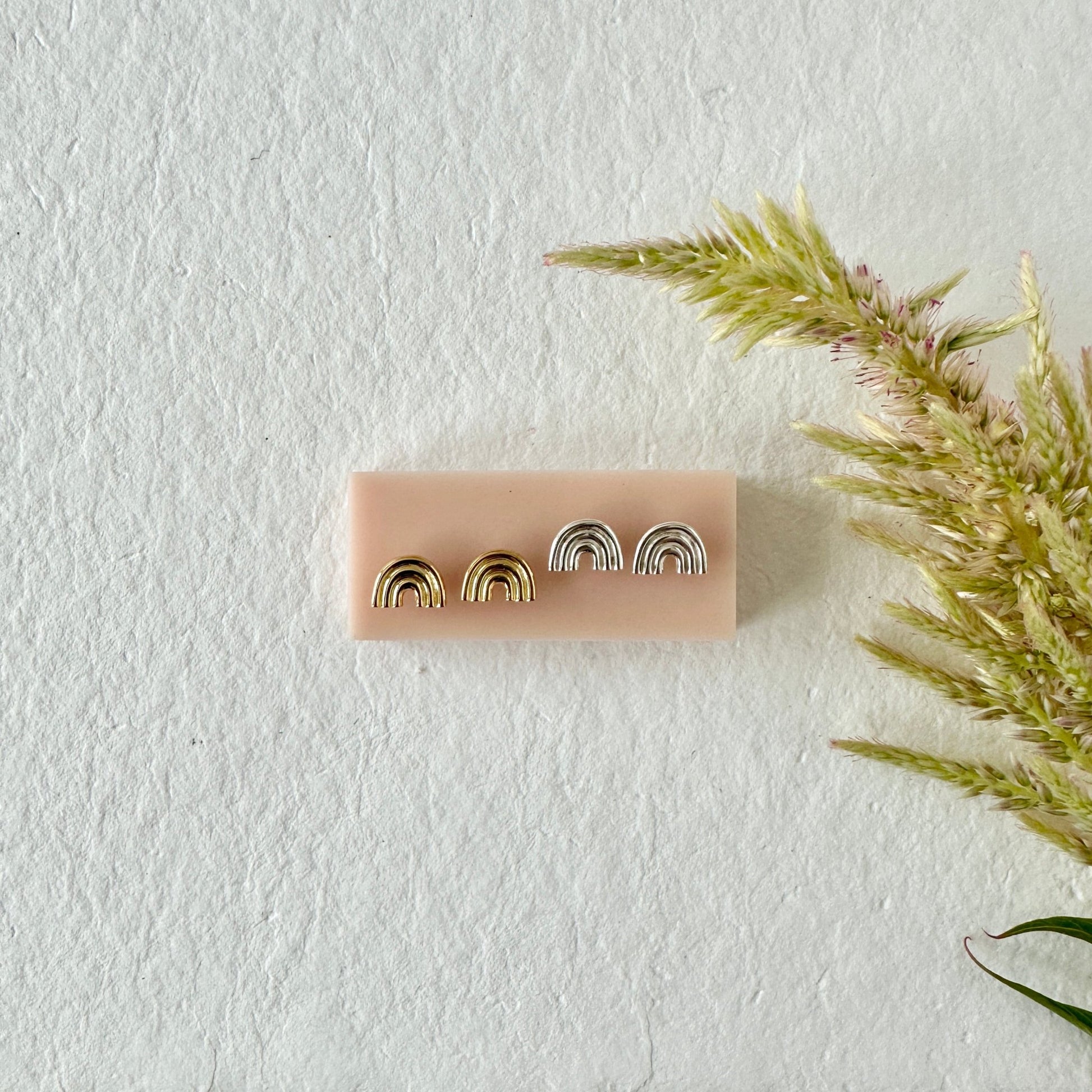 SILVER ARCO STUDS - Sarah Cecelia Jewelry & Metal Goods