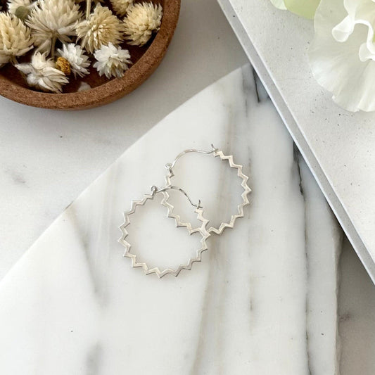SILVER POINTE HOOPS - Sarah Cecelia Jewelry & Metal Goods