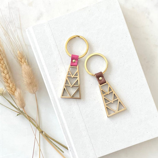 BRASS GEO KEY RING - Sarah Cecelia Jewelry & Metal Goods