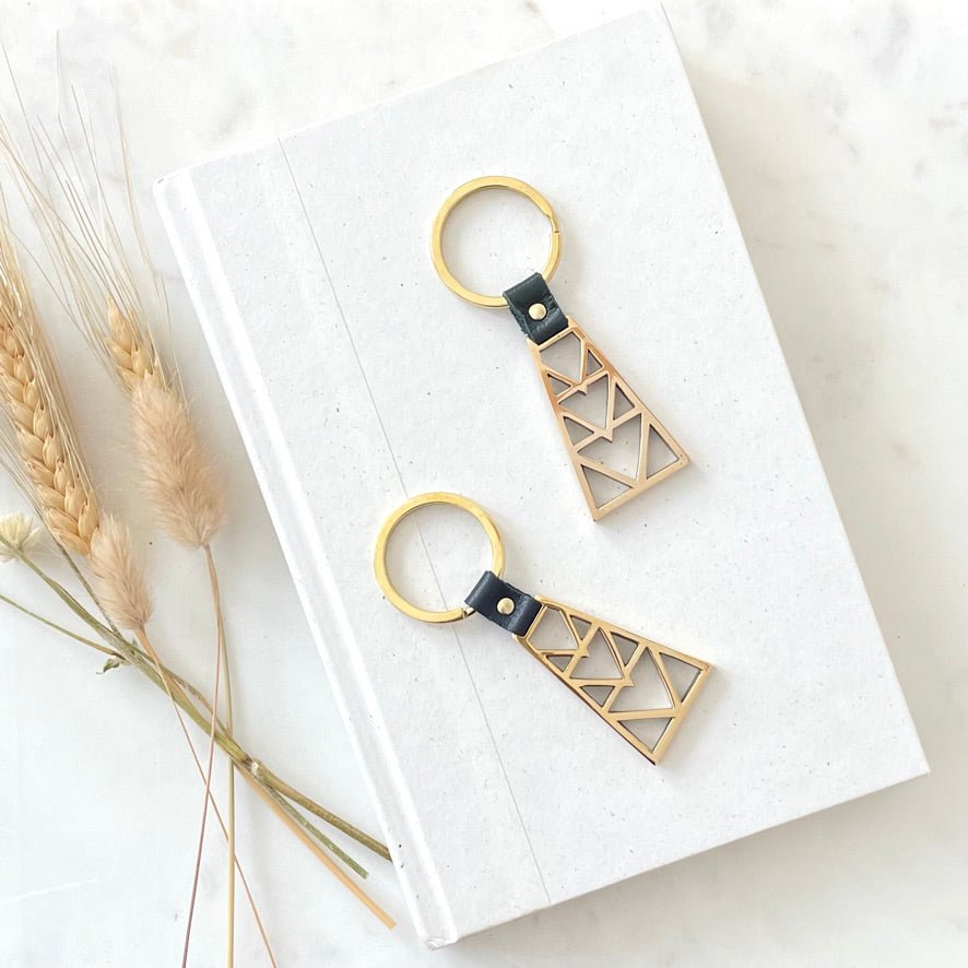 BRASS GEO KEY RING - Sarah Cecelia Jewelry & Metal Goods