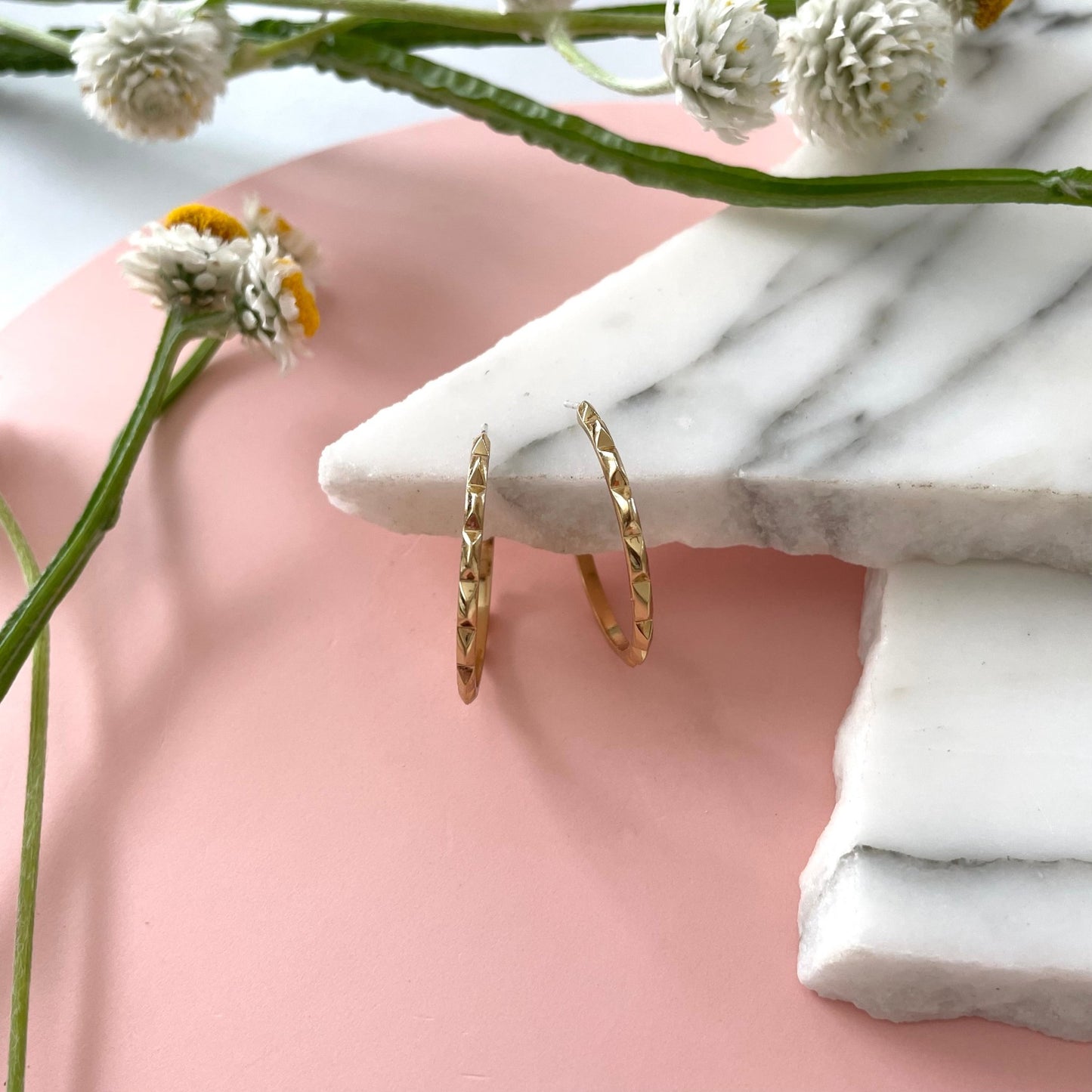 GOLD CANAL HOOPS - Sarah Cecelia Jewelry & Metal Goods