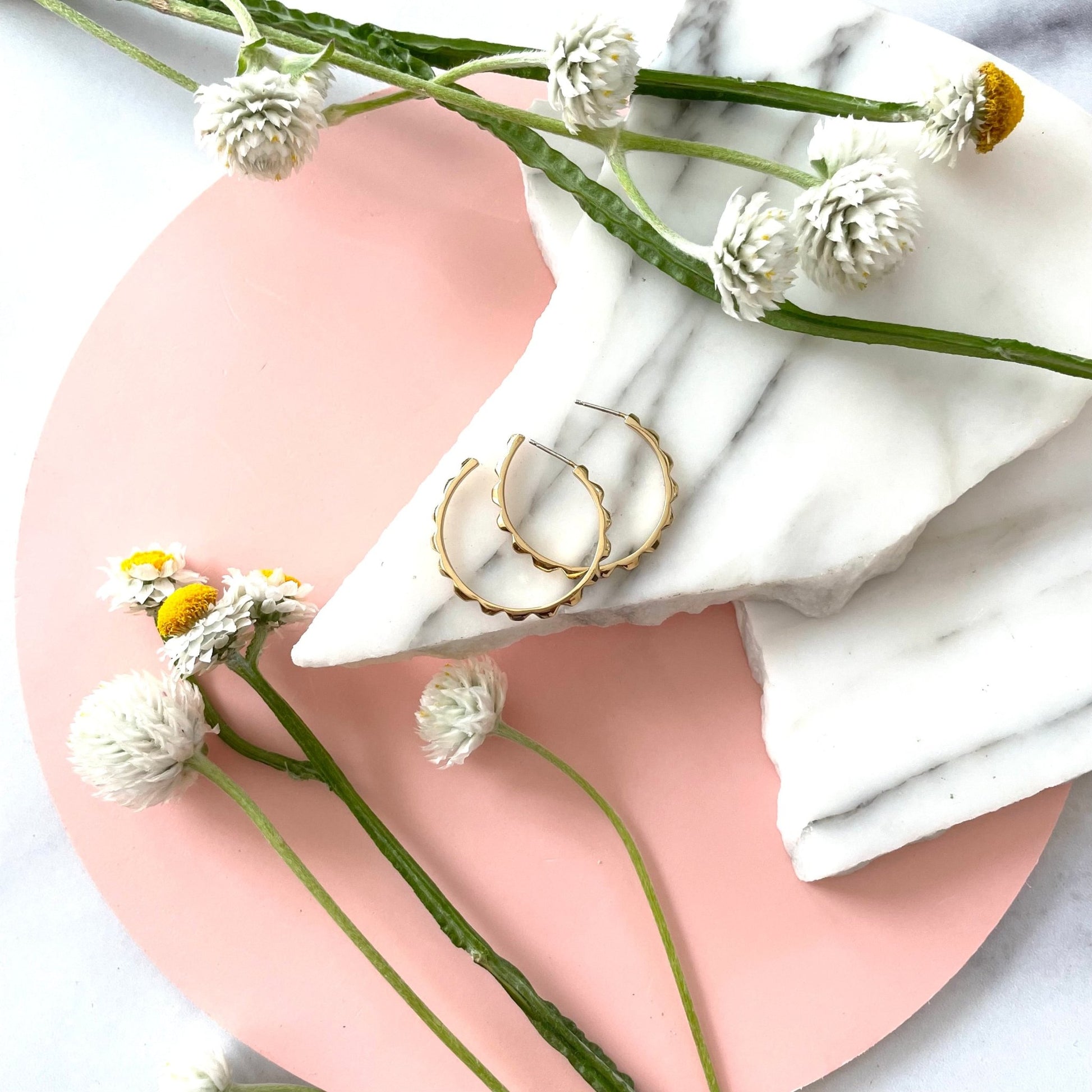 GOLD CANAL HOOPS - Sarah Cecelia Jewelry & Metal Goods