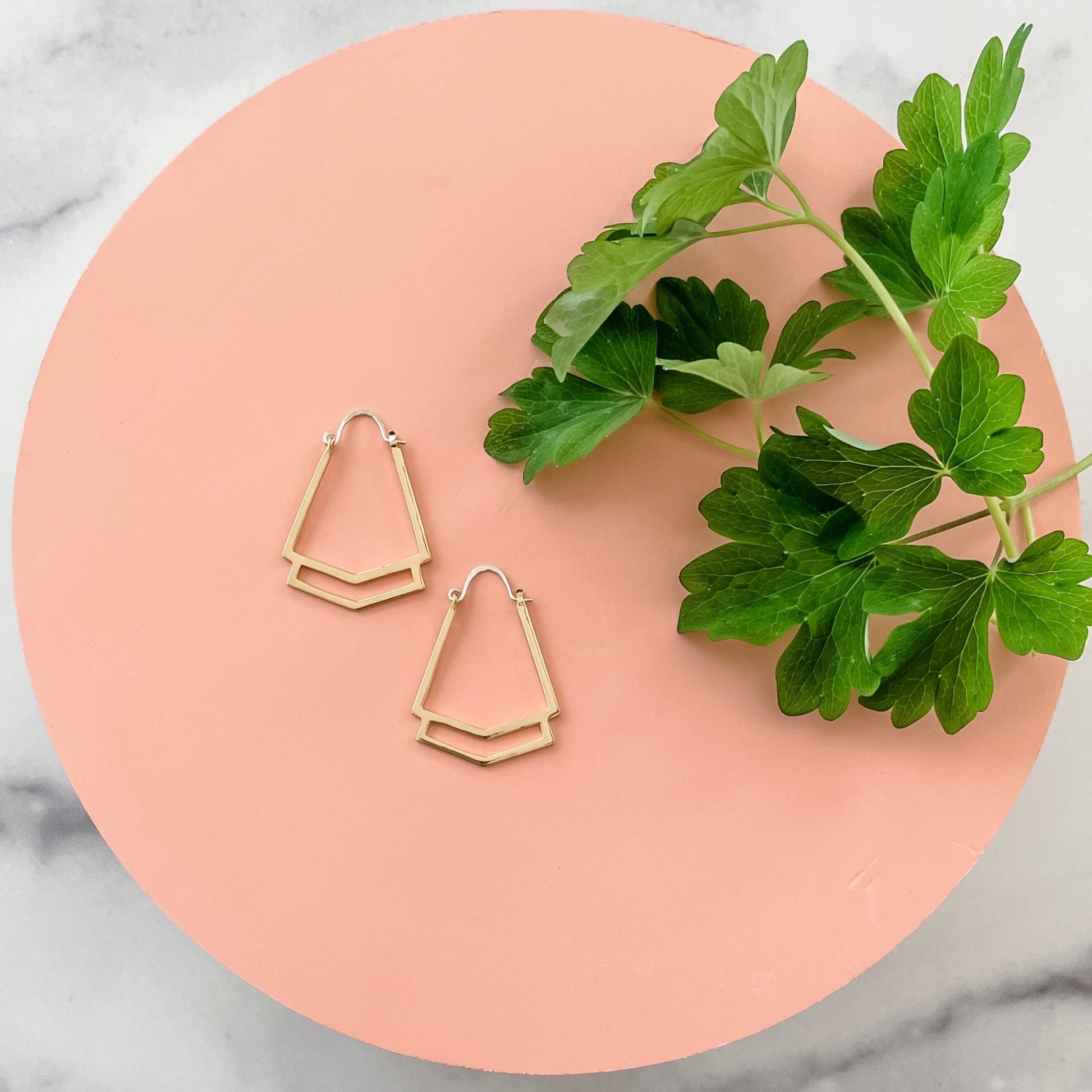 GOLD CLEO HOOPS - Sarah Cecelia Jewelry & Metal Goods