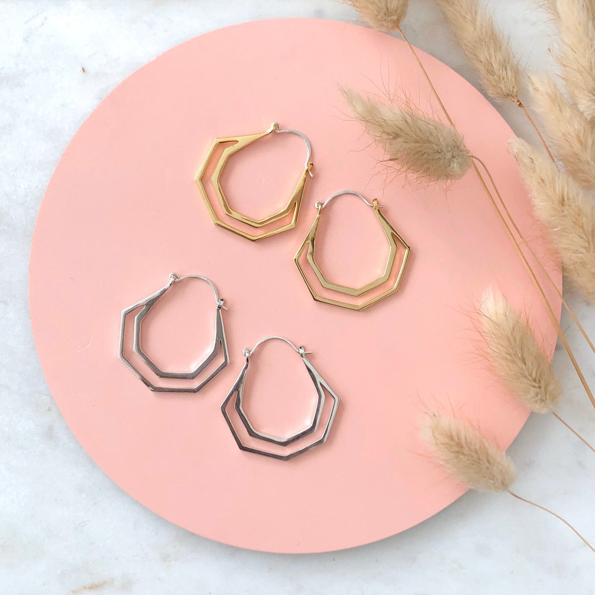 GOLD HERA HOOPS - Sarah Cecelia Jewelry & Metal Goods