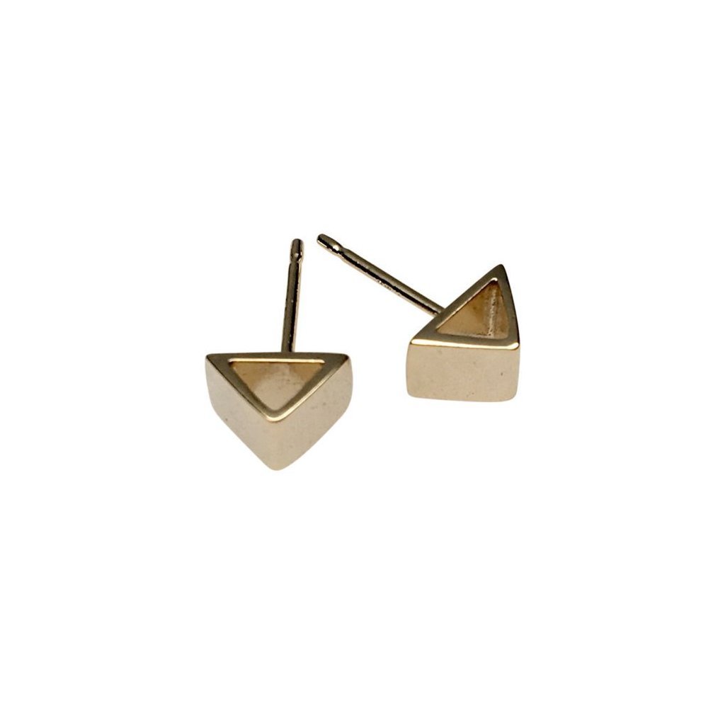GOLD TRIANGLE STUDS - Sarah Cecelia Jewelry & Metal Goods