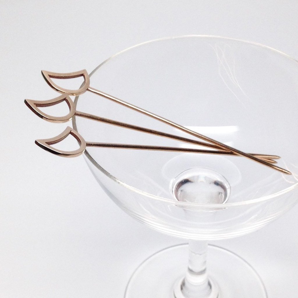 MOON COCKTAIL PICKS - SET OF 4 - Sarah Cecelia Jewelry & Metal Goods