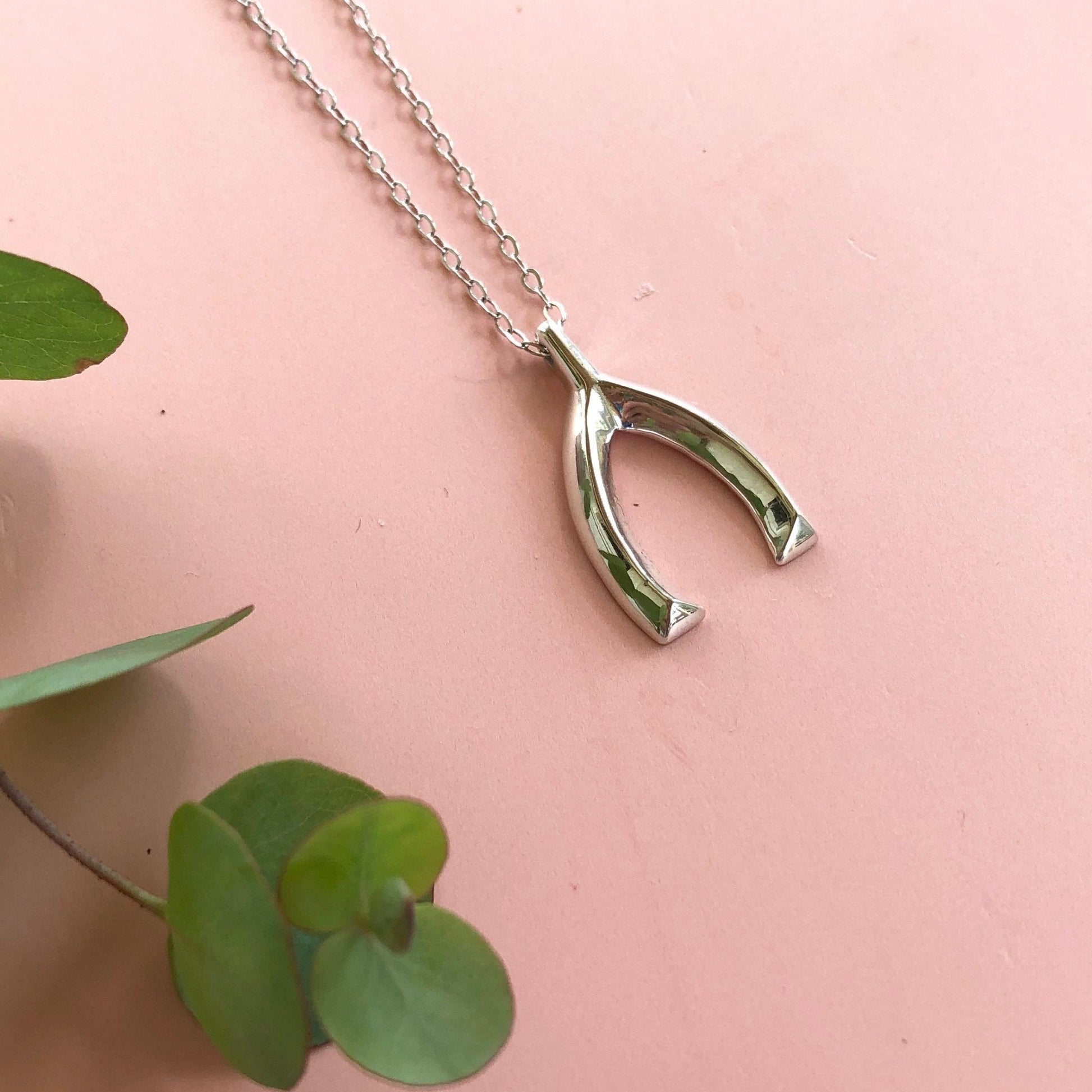 SILVER GEO WISHBONE PENDANT - Sarah Cecelia Jewelry & Metal Goods