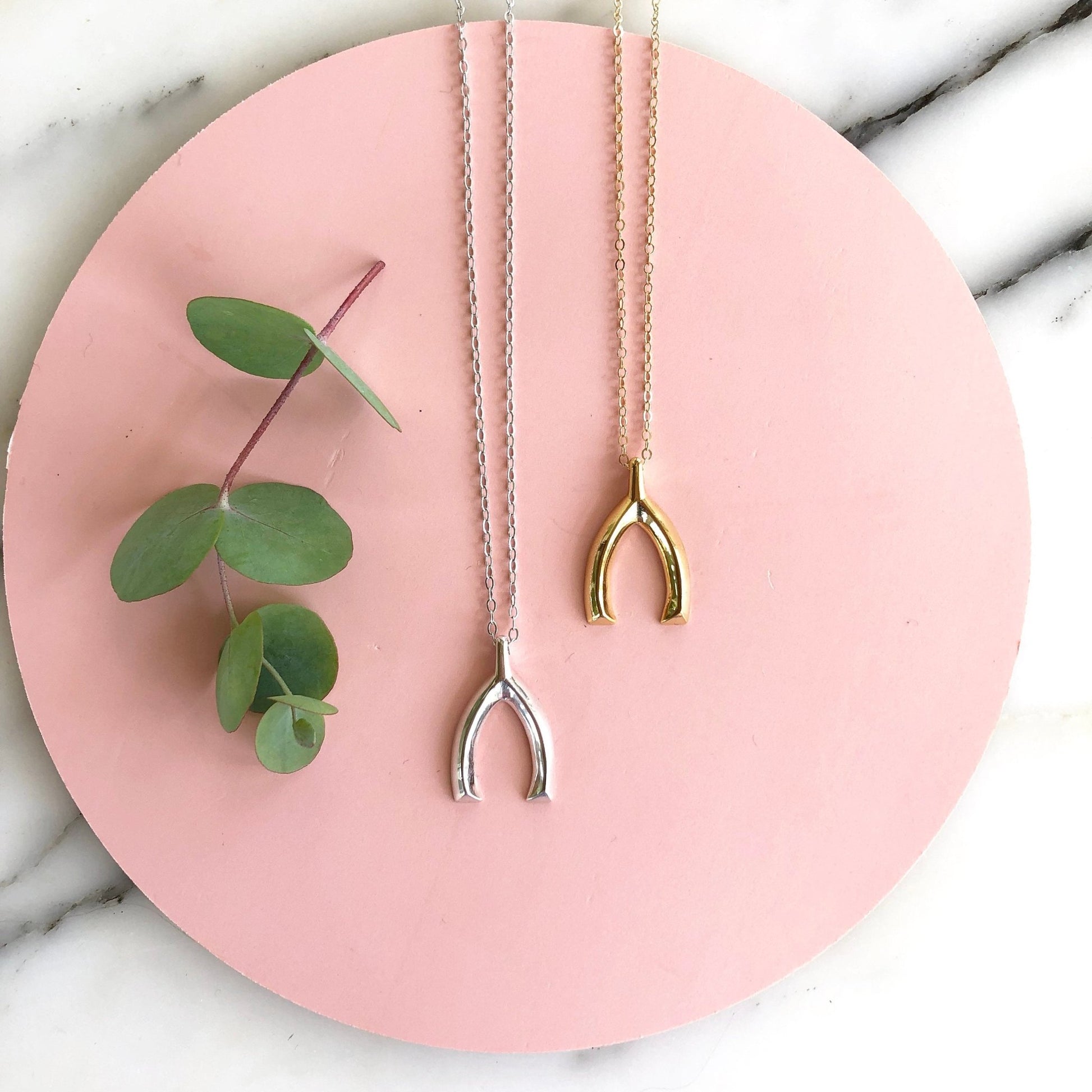 SILVER GEO WISHBONE PENDANT - Sarah Cecelia Jewelry & Metal Goods