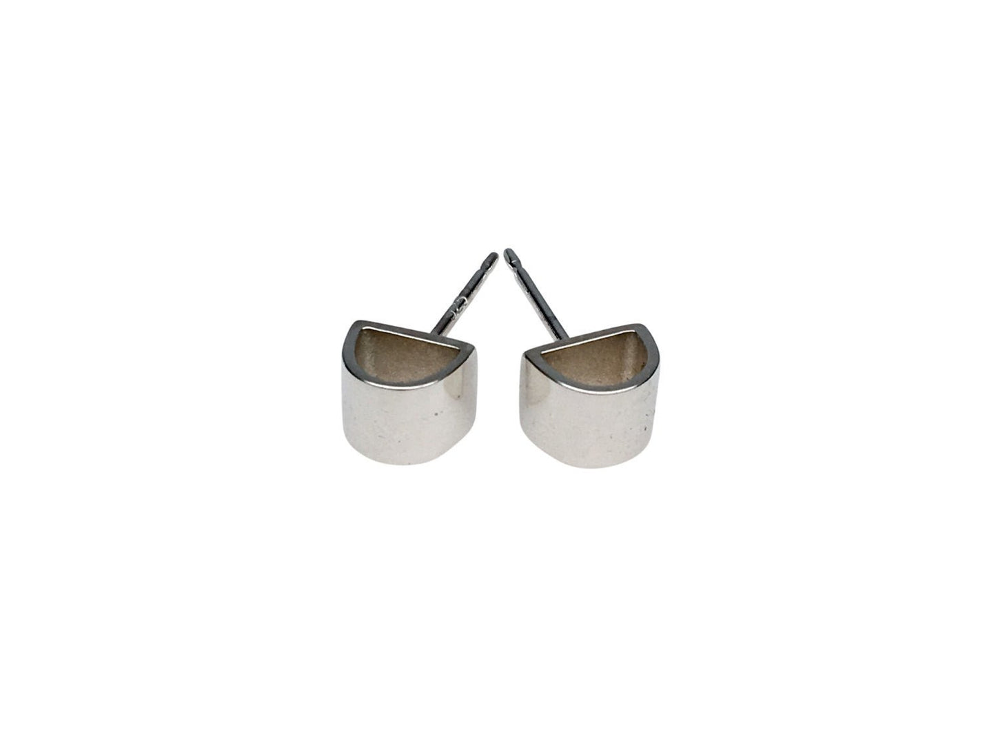SILVER SEMI CIRCLE STUDS - Sarah Cecelia Jewelry & Metal Goods