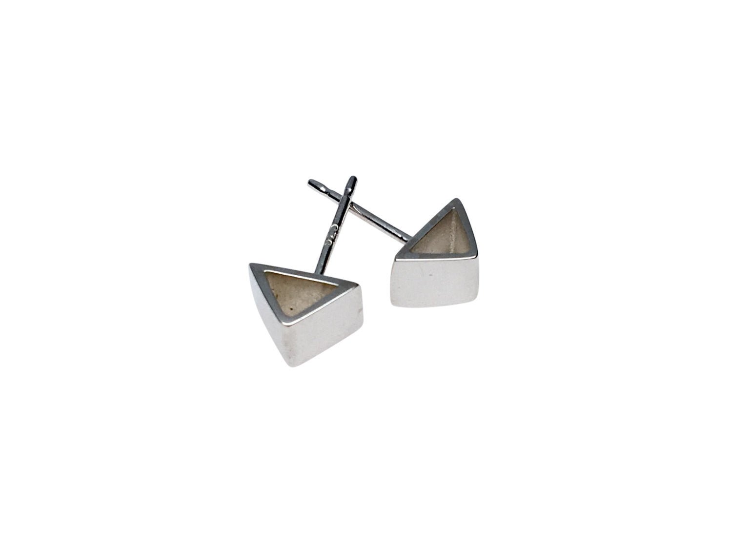 SILVER TRIANGLE STUDS - Sarah Cecelia Jewelry & Metal Goods
