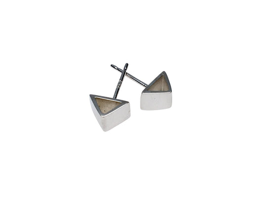 SILVER TRIANGLE STUDS - Sarah Cecelia Jewelry & Metal Goods