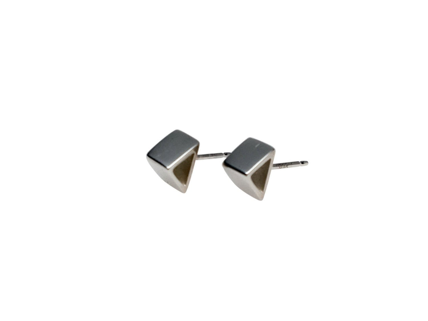 SILVER TRIANGLE STUDS - Sarah Cecelia Jewelry & Metal Goods