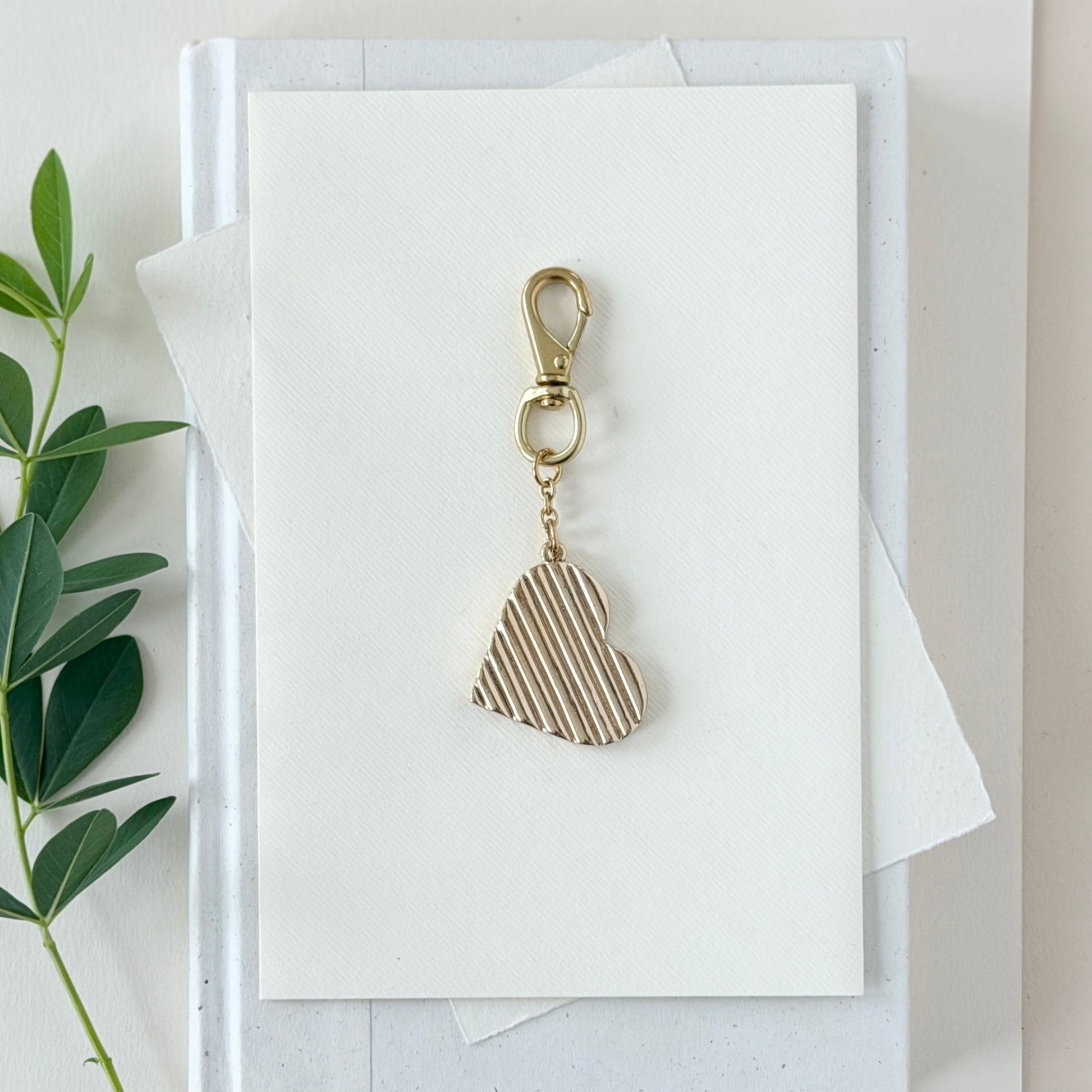 BRASS HEART BAG CHARM - Sarah Cecelia Jewelry & Metal Goods