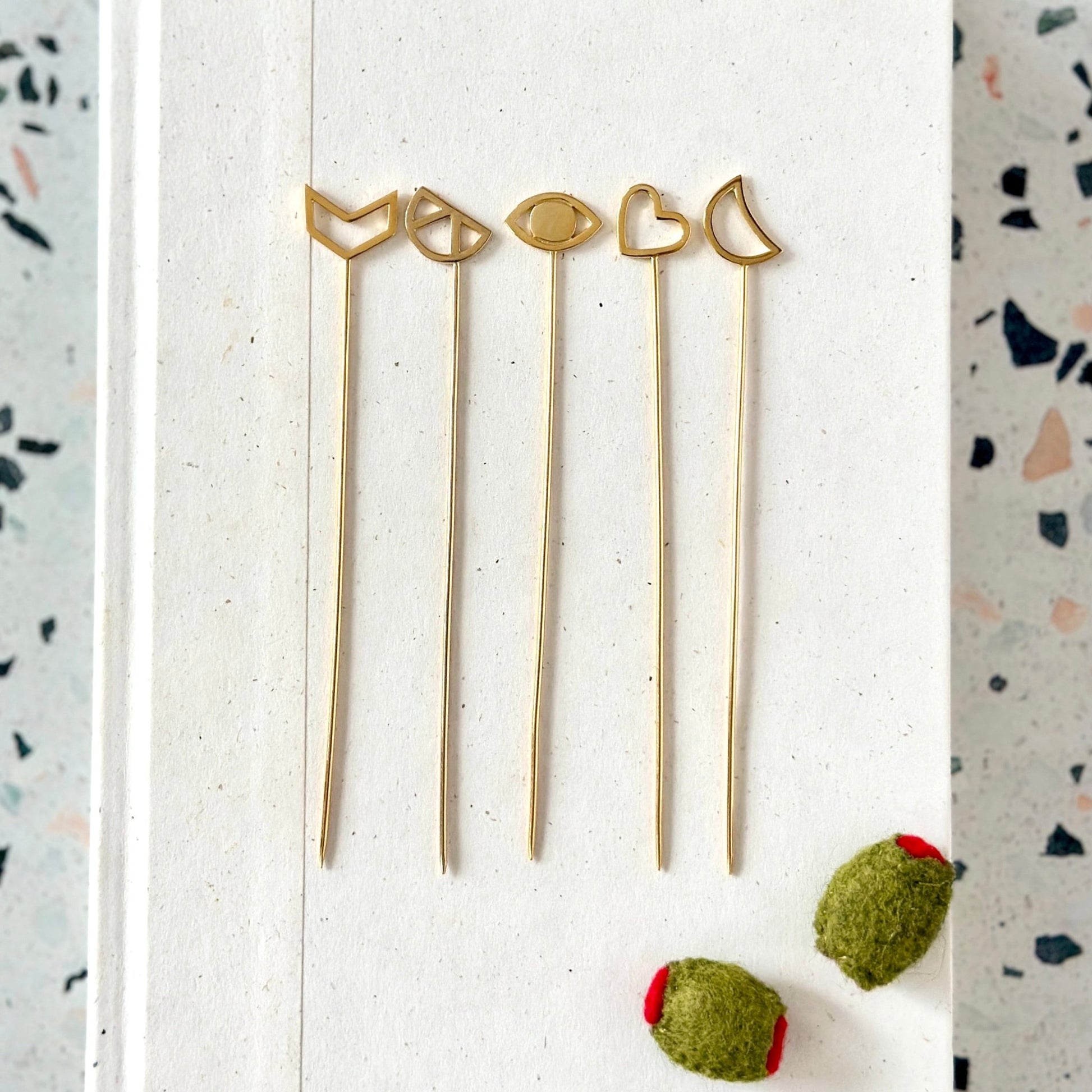 EVIL EYE COCKTAIL PICKS - SET OF 4 - Sarah Cecelia Jewelry & Metal Goods