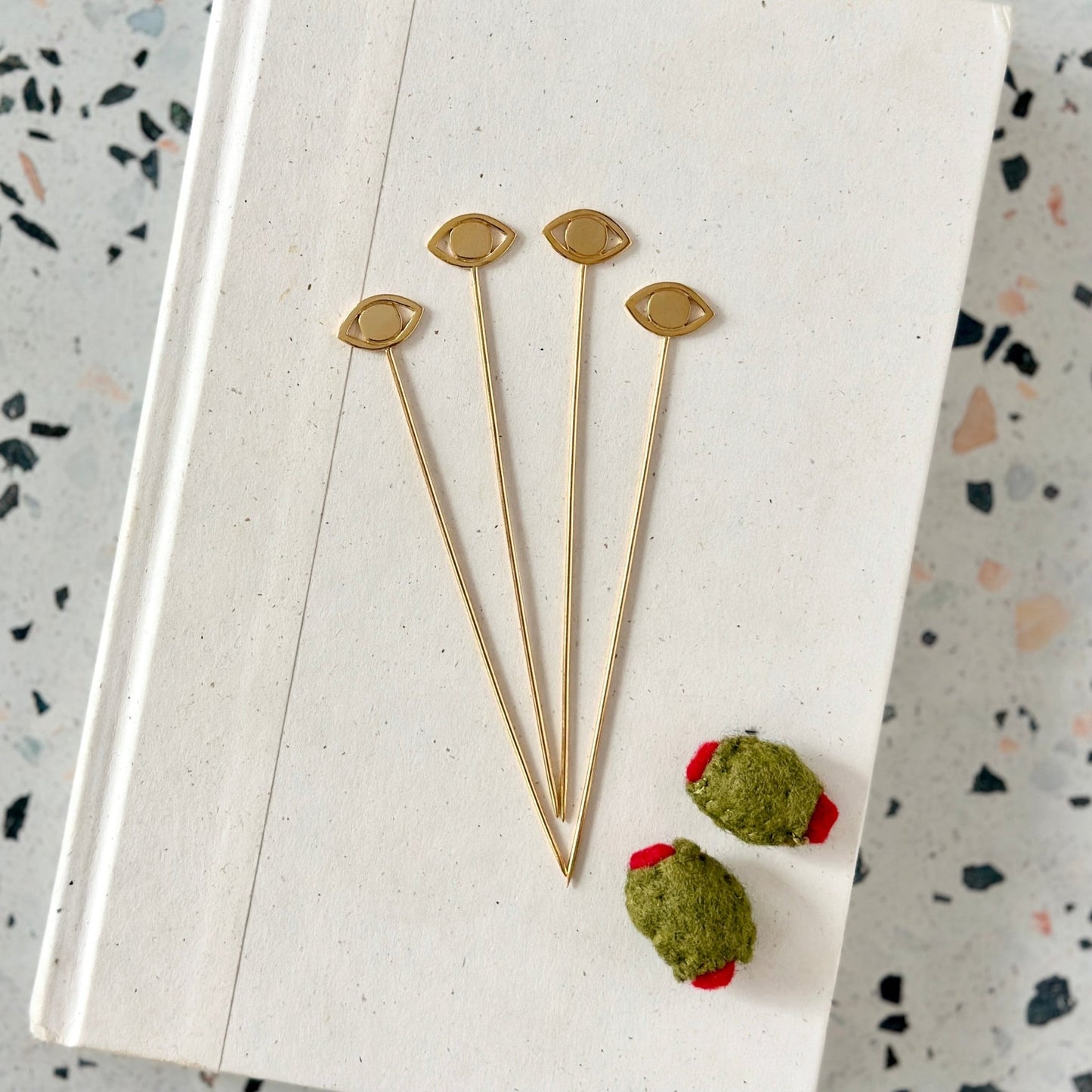 EVIL EYE COCKTAIL PICKS - SET OF 4 - Sarah Cecelia Jewelry & Metal Goods