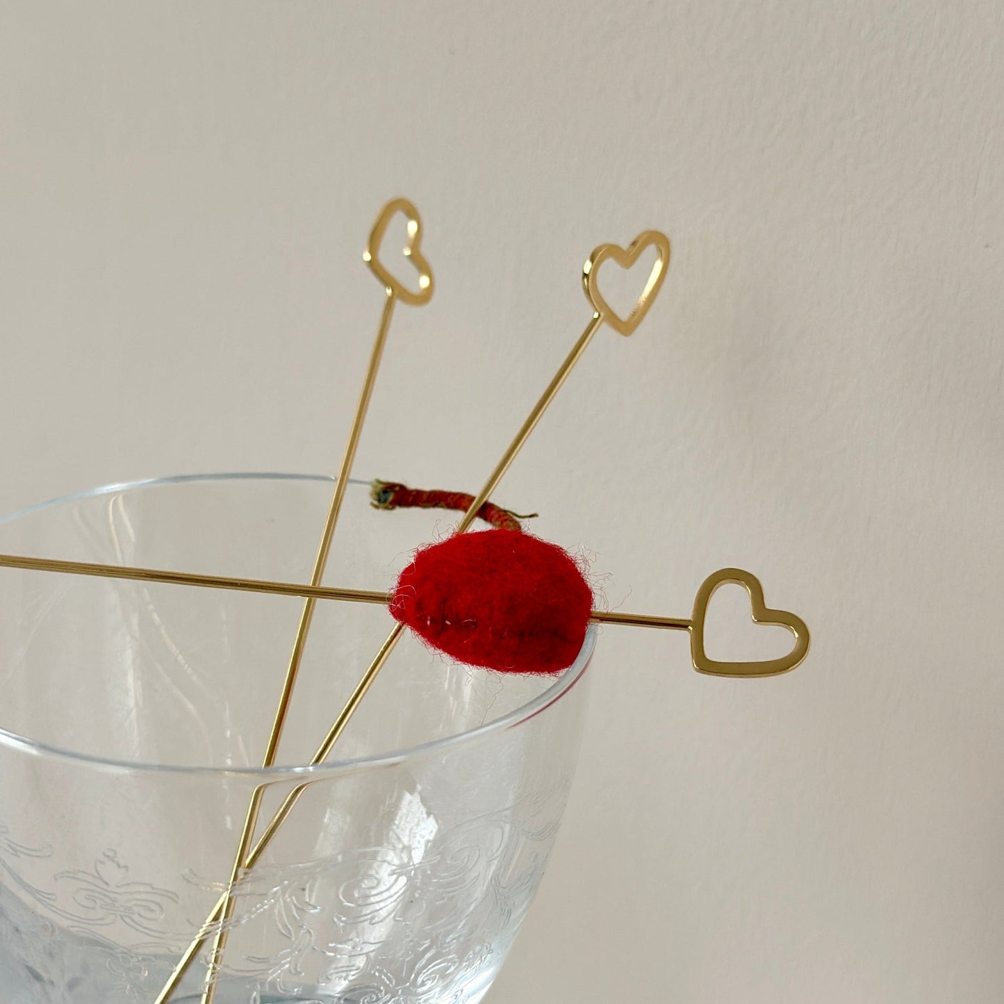 GOLD HEART COCKTAIL PICKS - SET OF 4 - Sarah Cecelia Jewelry & Metal Goods