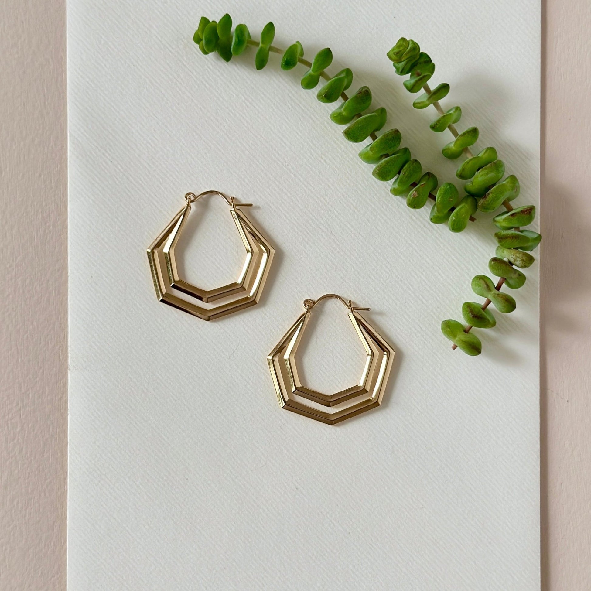 GOLD HERA HOOPS - Sarah Cecelia Jewelry & Metal Goods