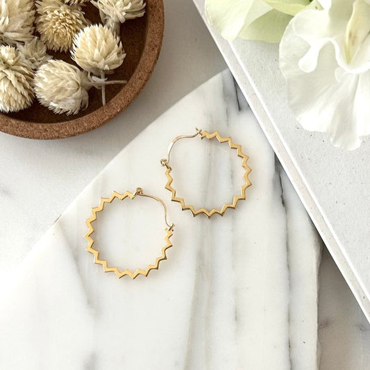 GOLD POINTE HOOPS - Sarah Cecelia Jewelry & Metal Goods