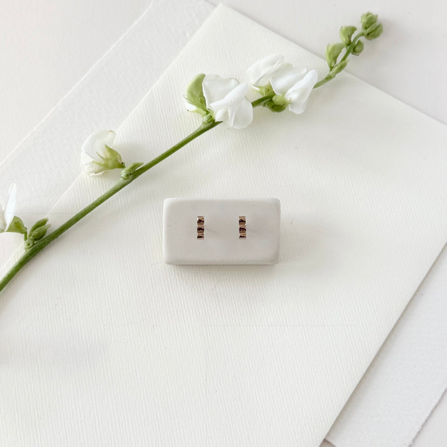 GOLD SCALA MINI BAR STUDS - Sarah Cecelia Jewelry & Metal Goods