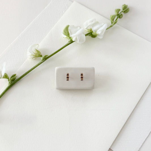 GOLD SCALA MINI BAR STUDS - Sarah Cecelia Jewelry & Metal Goods