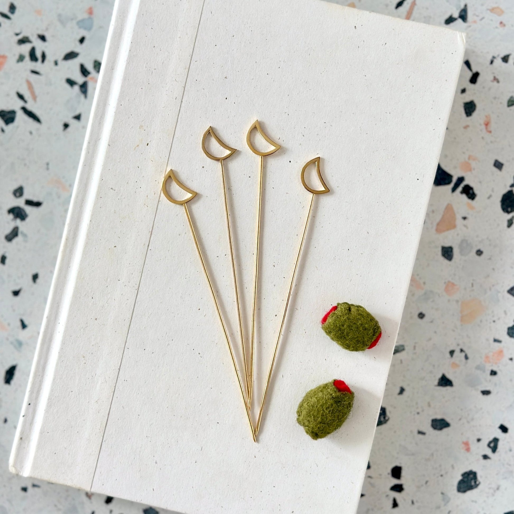 MOON COCKTAIL PICKS - SET OF 4 - Sarah Cecelia Jewelry & Metal Goods