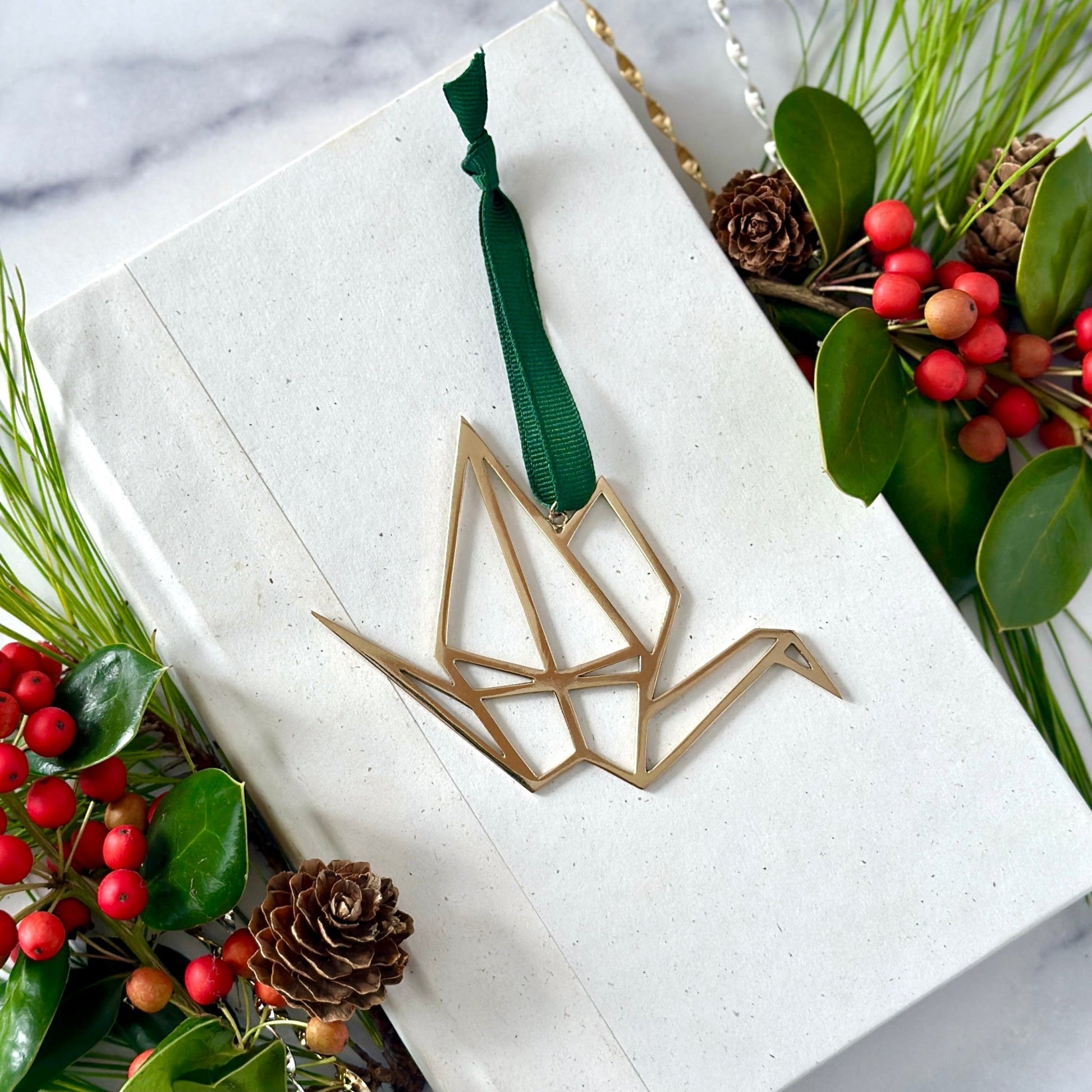 ORIGAMI CRANE ORNAMENT - Sarah Cecelia Jewelry & Metal Goods
