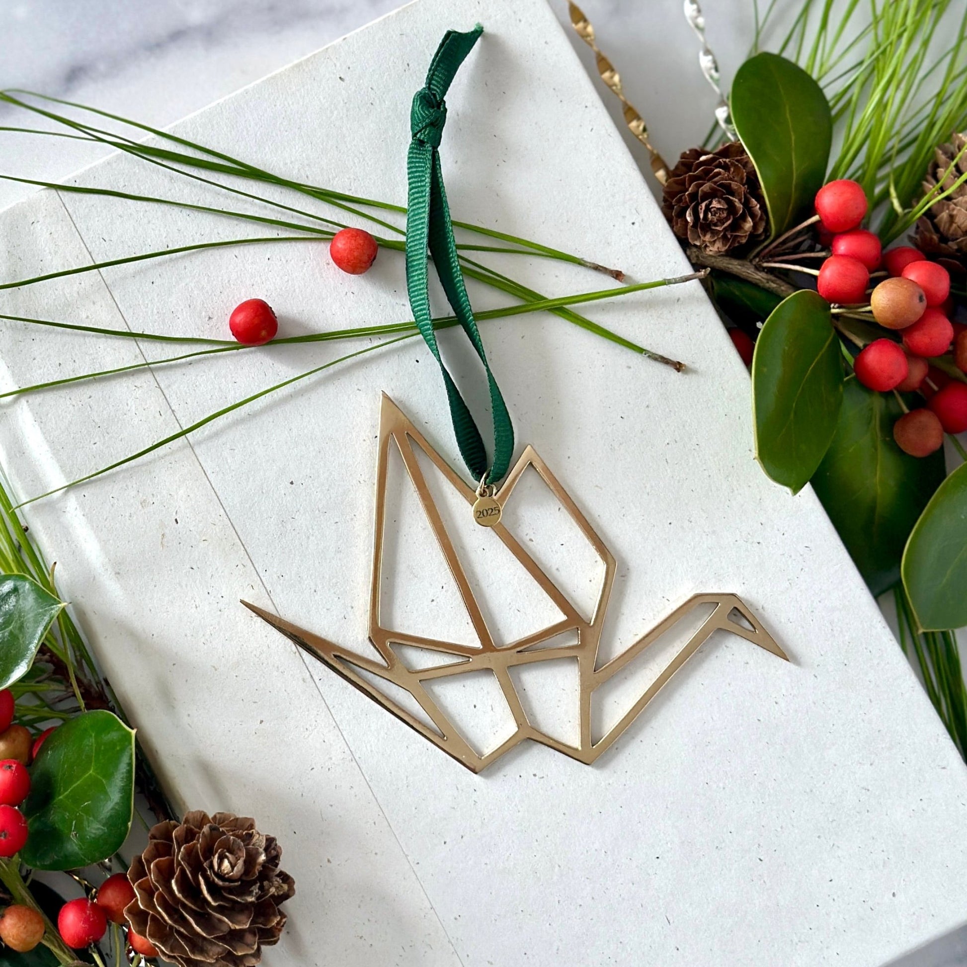 ORIGAMI CRANE ORNAMENT - Sarah Cecelia Jewelry & Metal Goods