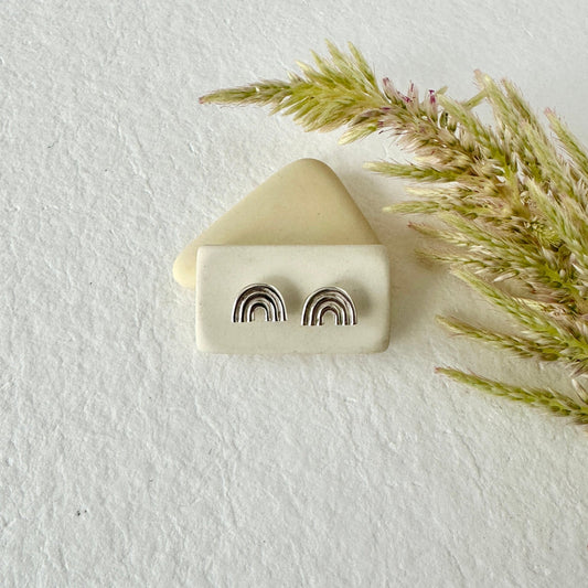 SILVER ARCO STUDS - Sarah Cecelia Jewelry & Metal Goods