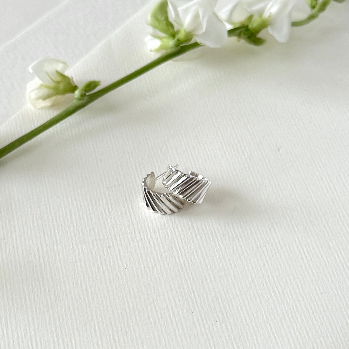 SILVER CRESTA HOOPS - Sarah Cecelia Jewelry & Metal Goods