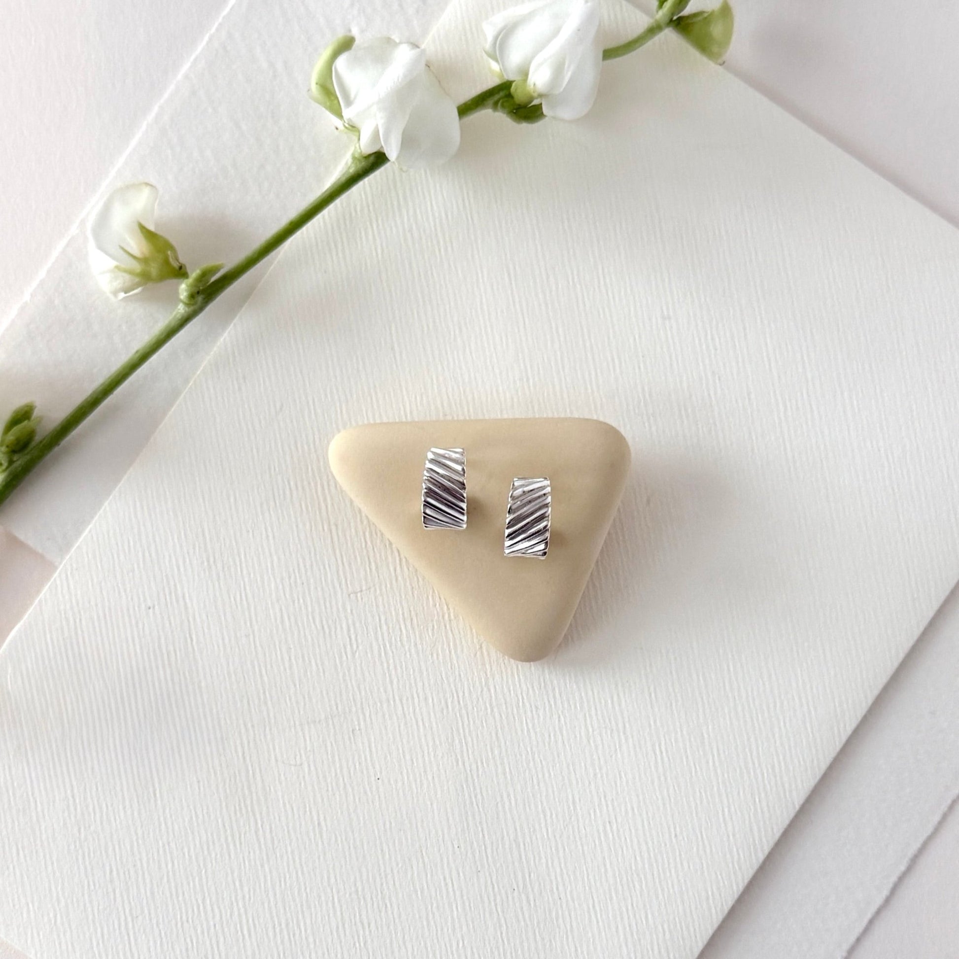 SILVER CRESTA HOOPS - Sarah Cecelia Jewelry & Metal Goods