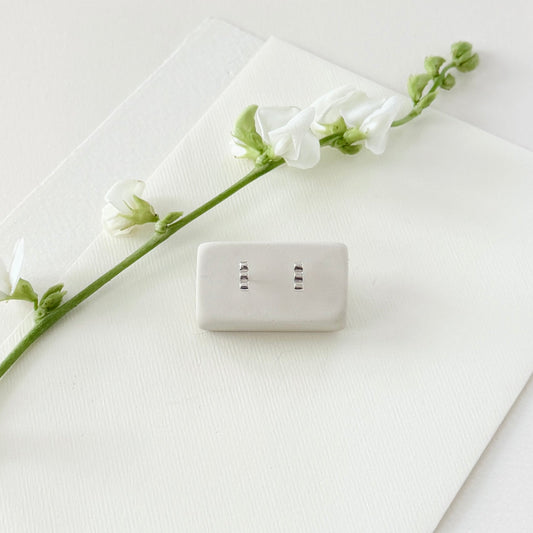 SILVER SCALA MINI BAR STUDS - Sarah Cecelia Jewelry & Metal Goods