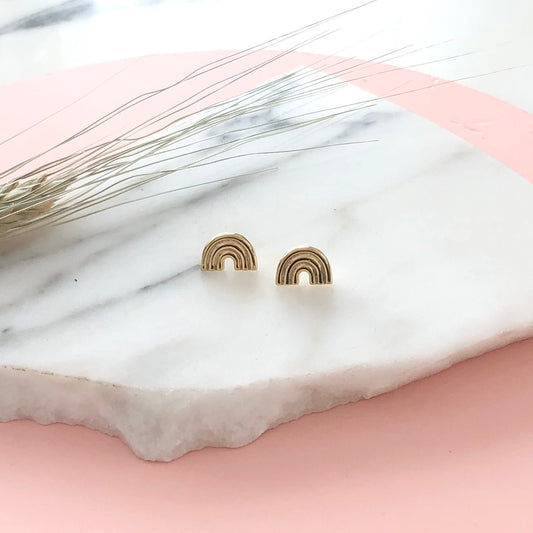 GOLD ARCO STUDS - Sarah Cecelia Jewelry & Metal Goods