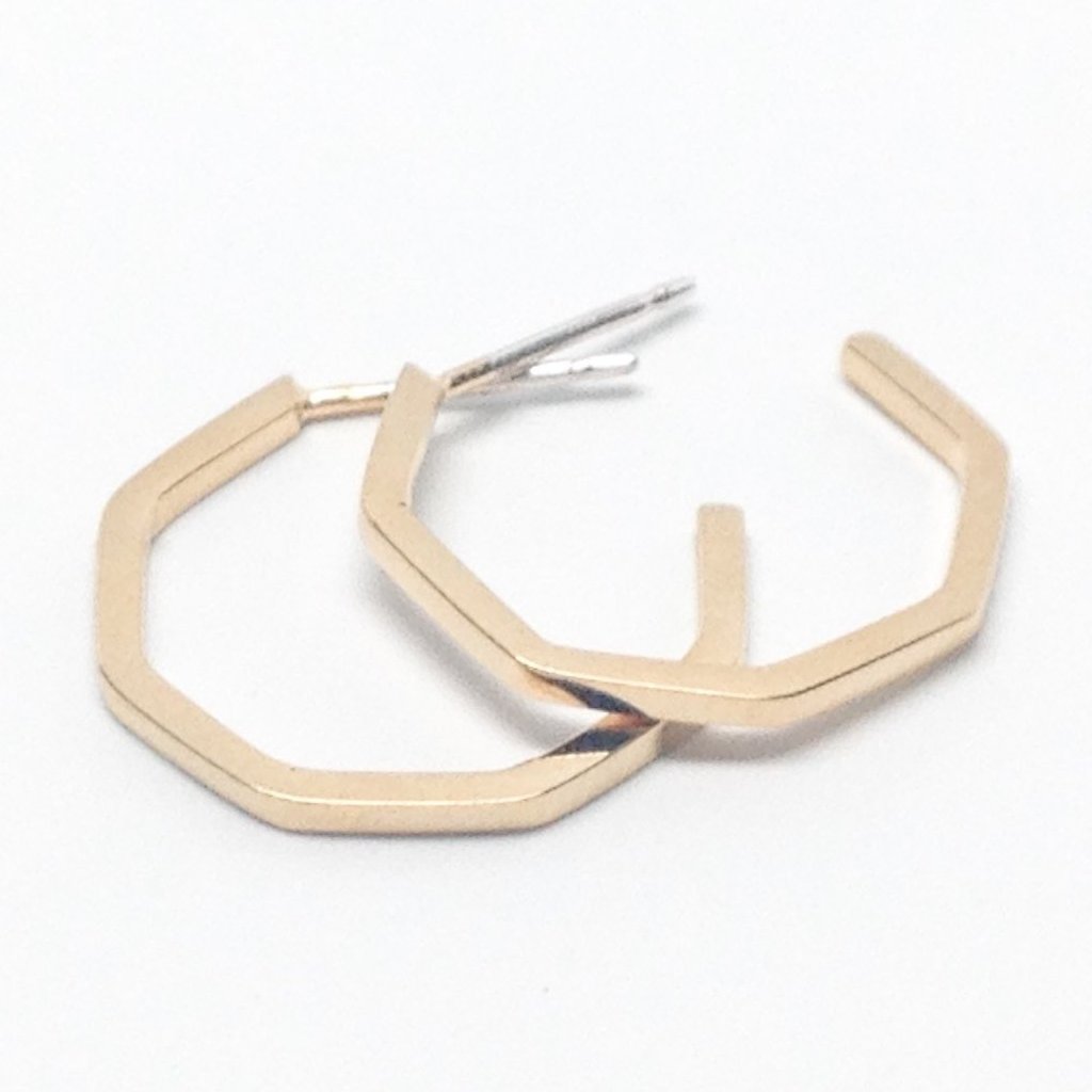 Small Geo Hoops- Gold Plated 
