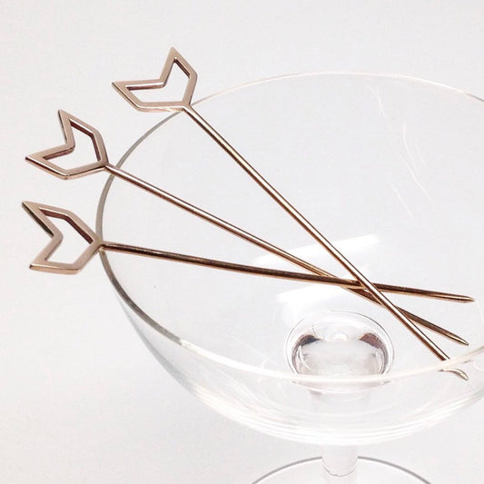 Chevron Cocktail Picks- Gold Plated