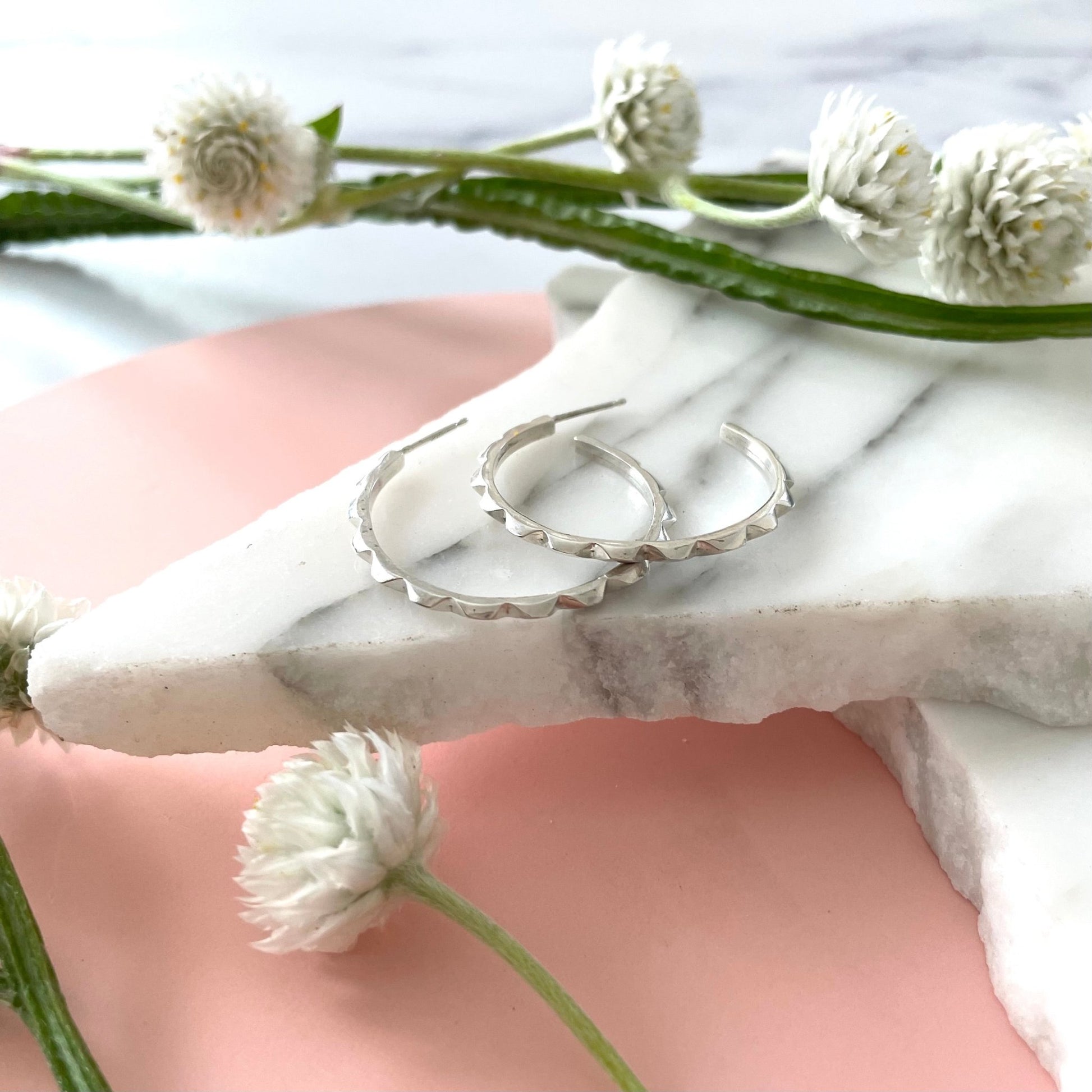 SILVER CANAL HOOPS - Sarah Cecelia Jewelry & Metal Goods