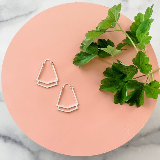 SILVER CLEO HOOPS - Sarah Cecelia Jewelry & Metal Goods