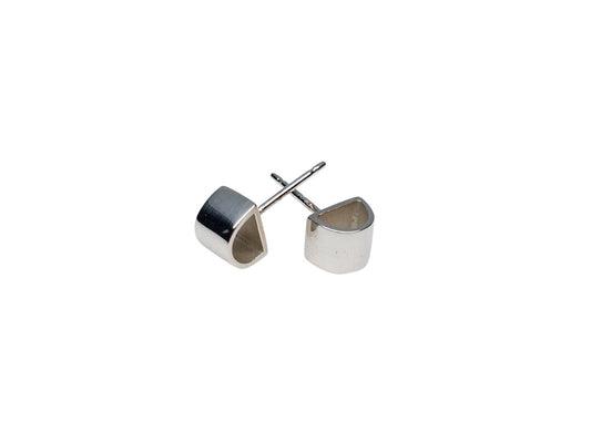 SILVER SEMI CIRCLE STUDS - Sarah Cecelia Jewelry & Metal Goods