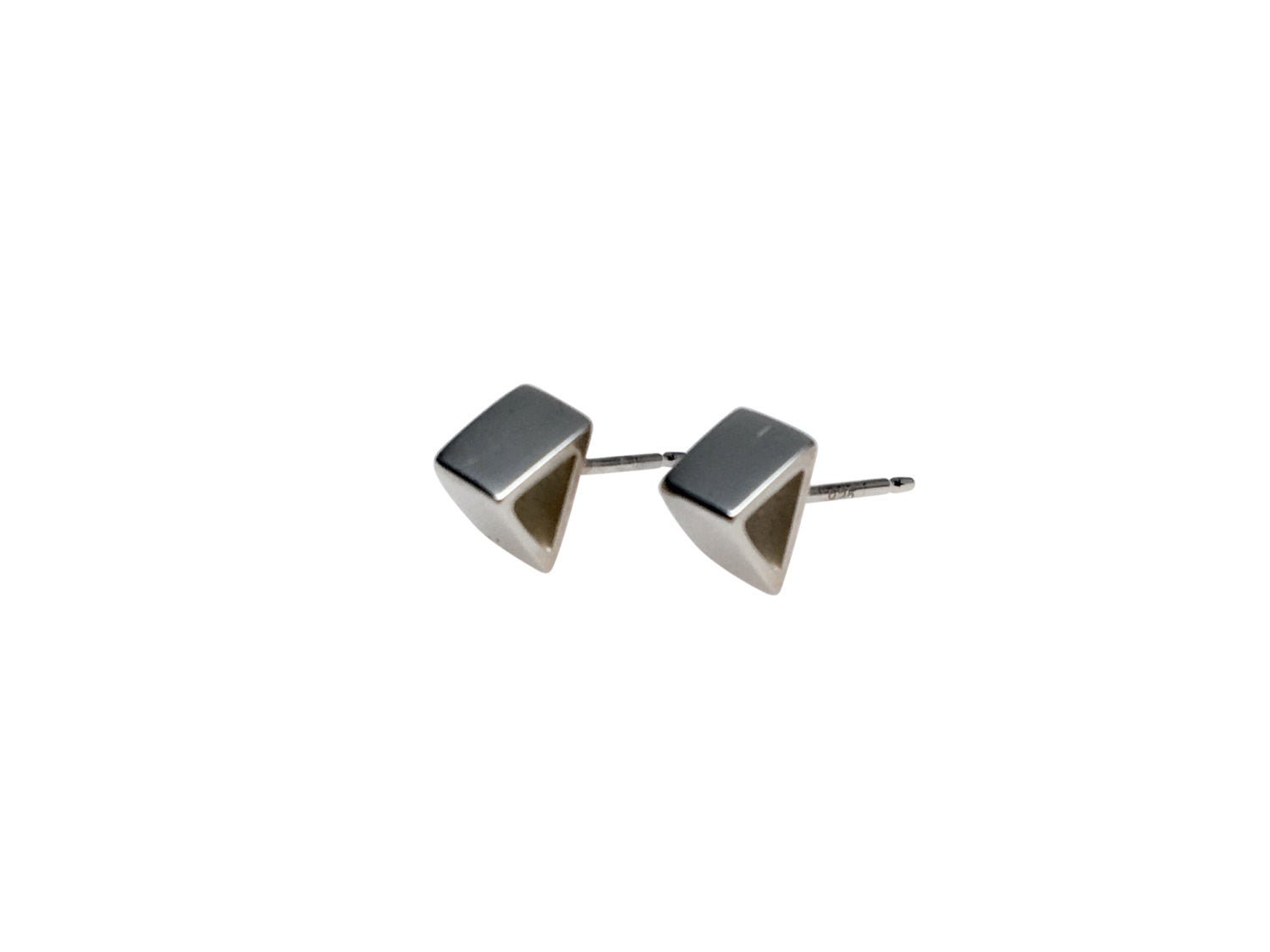 SILVER TRIANGLE STUDS - Sarah Cecelia Jewelry & Metal Goods