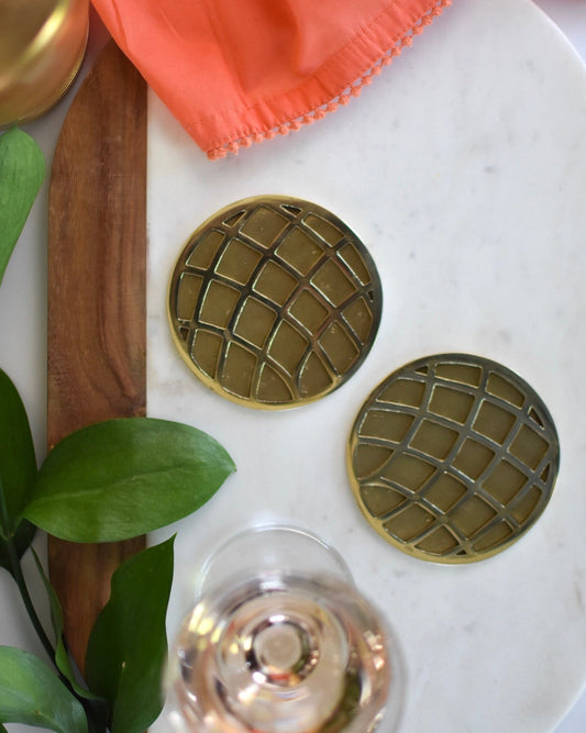 SOLID BRASS COASTERS - Sarah Cecelia Jewelry & Metal Goods